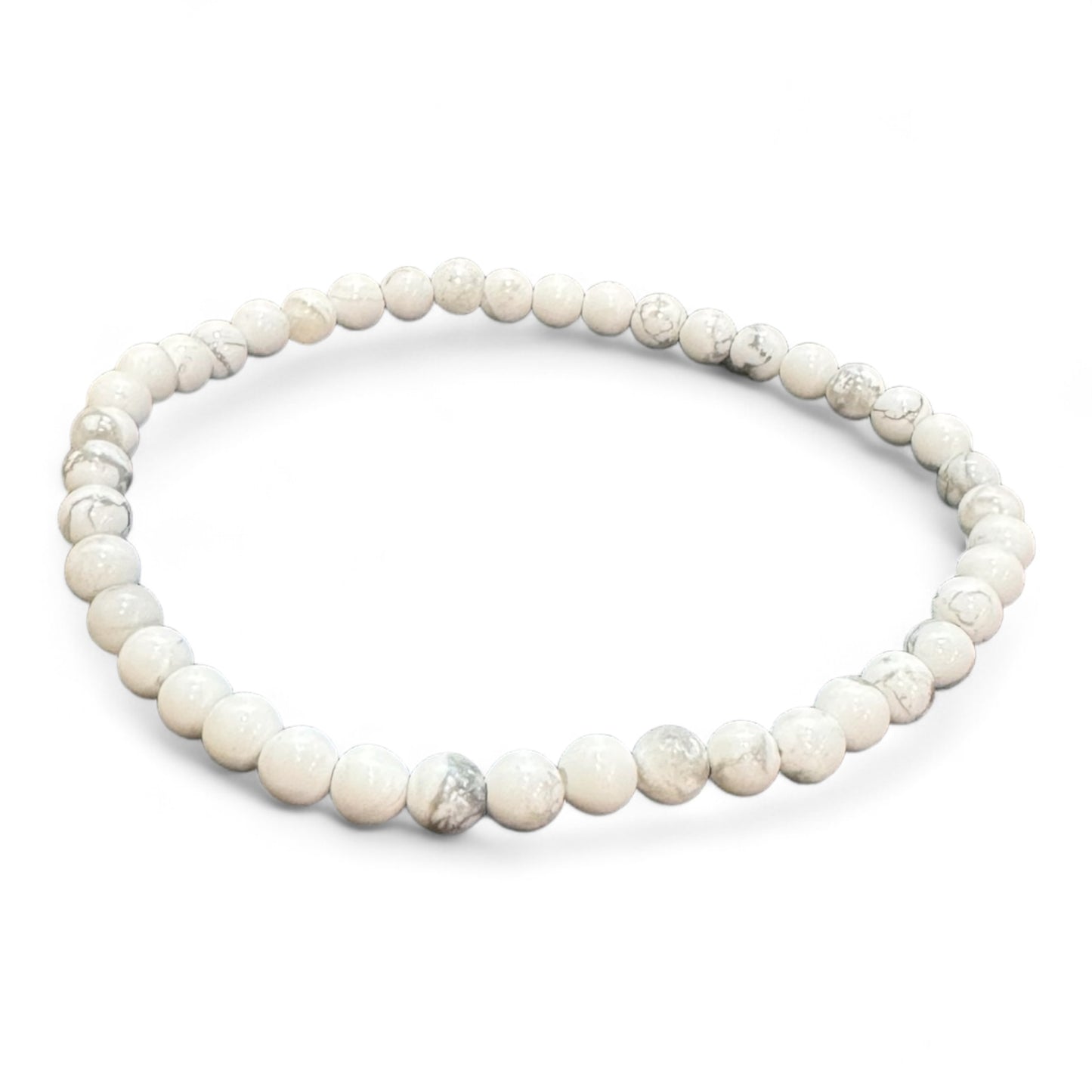 White Howlite Bracelet 4mm